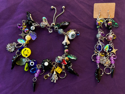 Interdimensional Set - Glass Wristlet & Trinket Dangles