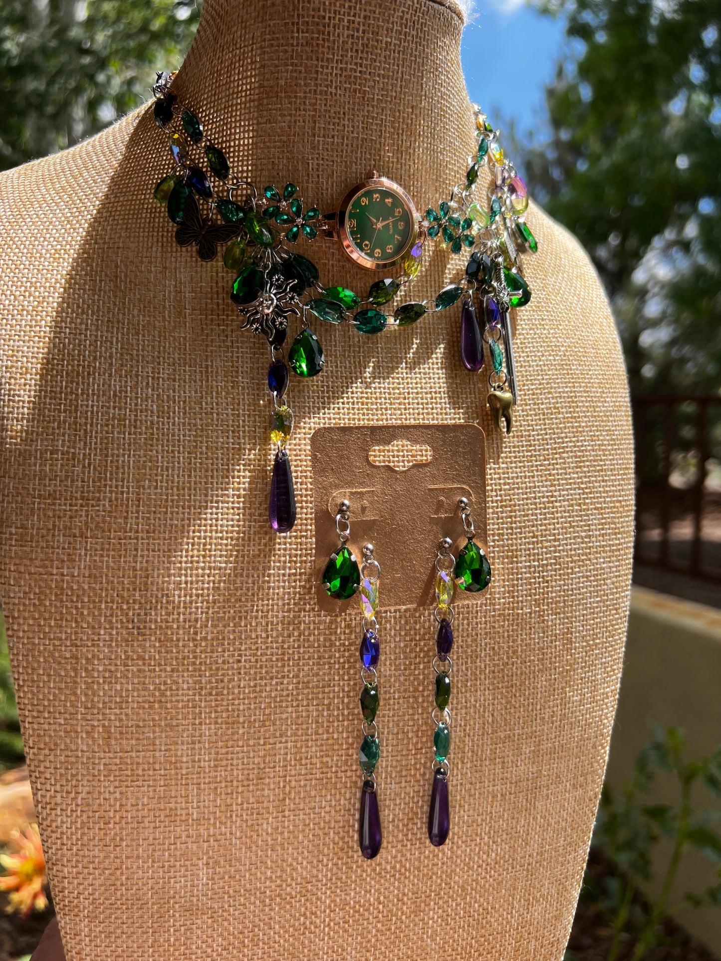 Mystic Moss - Crystal Choker + Stud Set